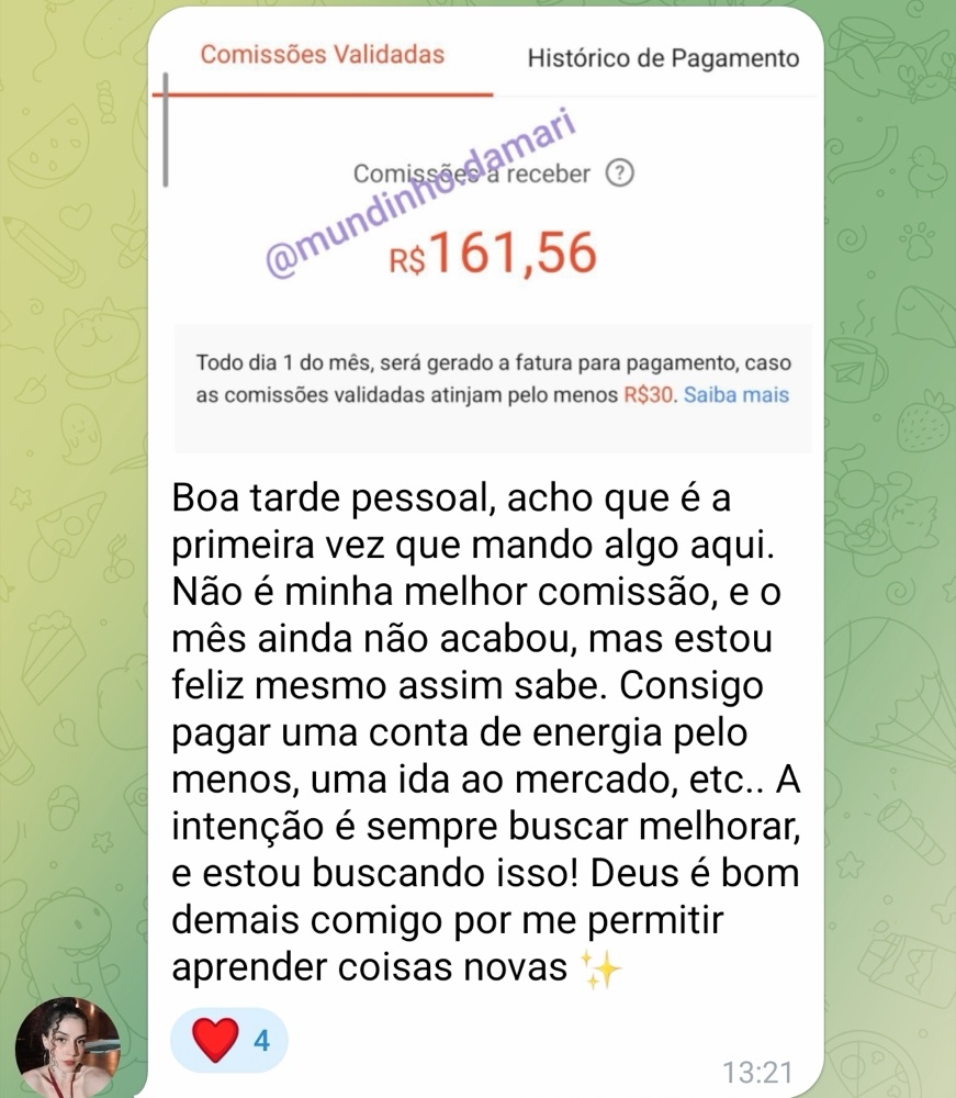 Afiliada pagando contas com comissões da Shopee